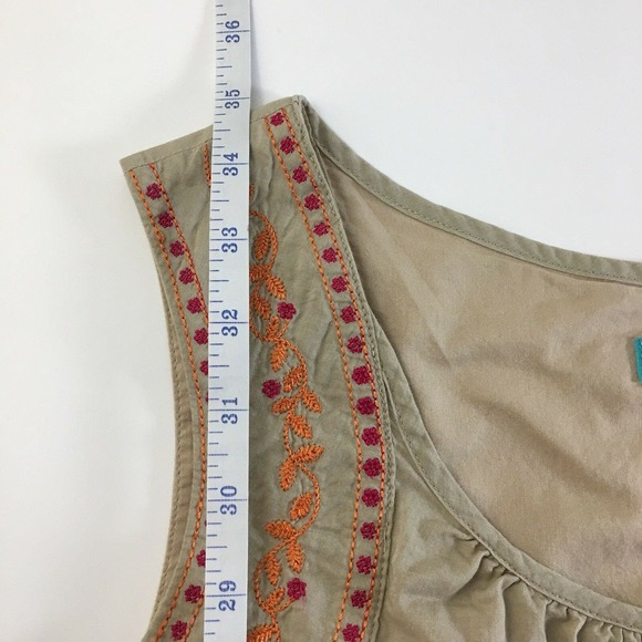 Calypso for Target Womens Dress Sz S Floral Embroidered Toupe/Pink Sheath A-Line - Picture 8 of 10